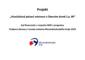 Víceúčelová jednací místnost v Obecním domě č.p. 89 1